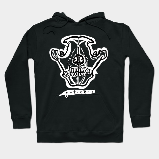 Wolf Skull Patience Hoodie by Boreal-Witch